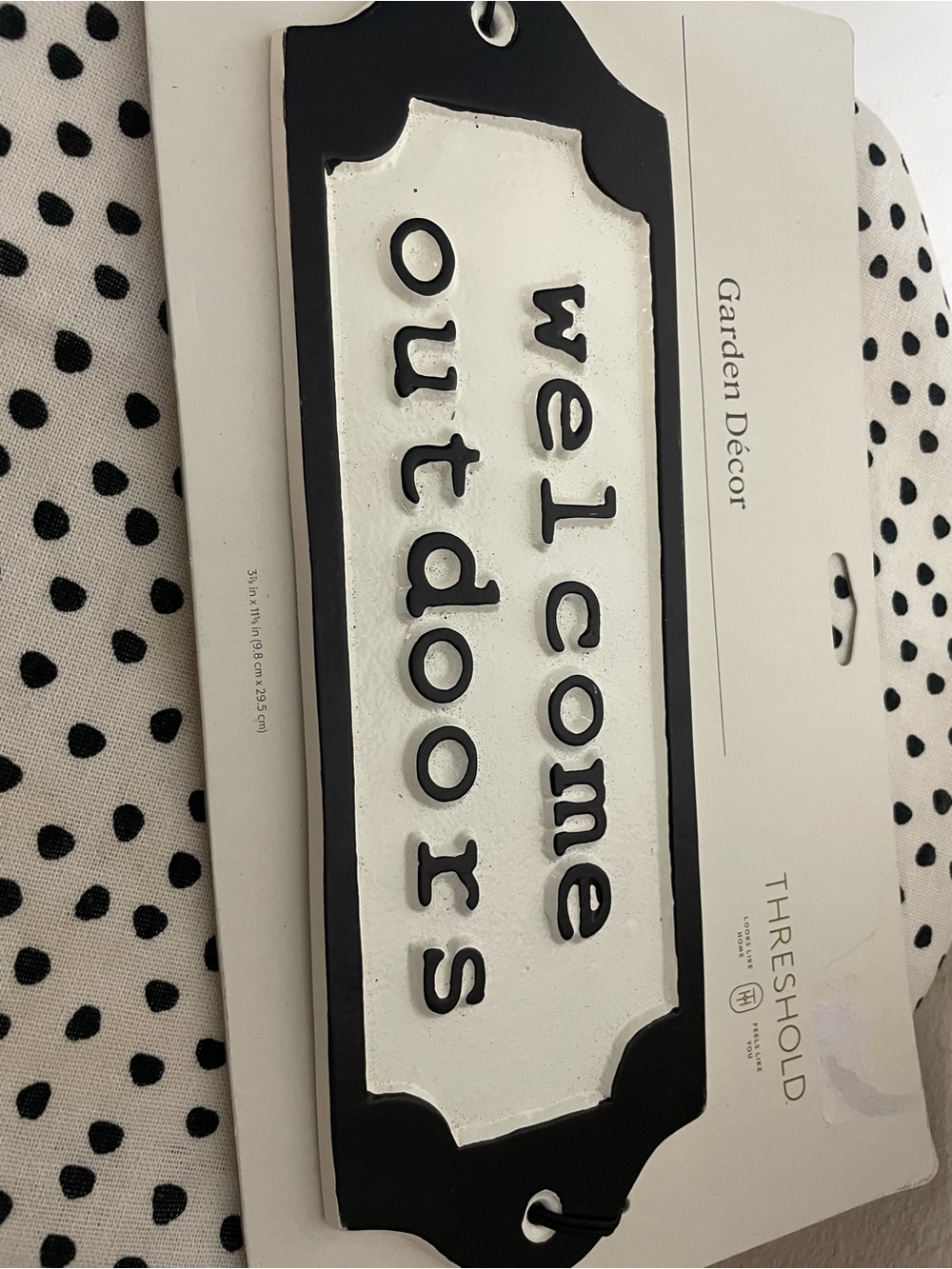 Threshold Black and White 'Welcome Outdoors' Wall Plaque